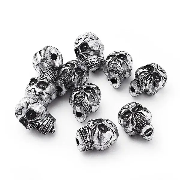 Antique Silver Plated Acrylic Beads