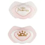 CANPOL BABIES Set symetrických silikonových dudlíků 6-18m ROYAL BABY růžový 2 ks