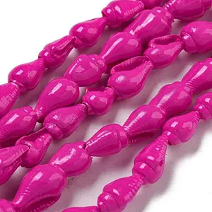 Spray Painted Natural Spiral Shell Beads Strands