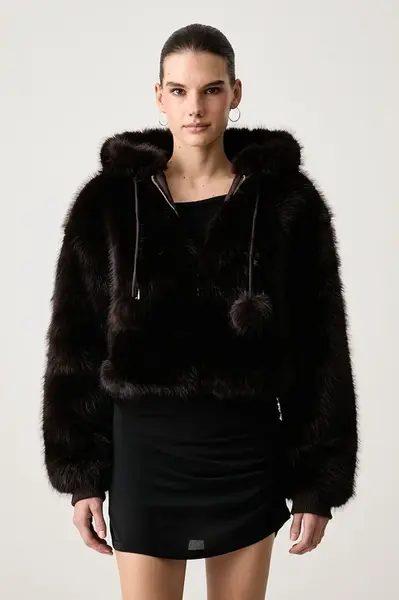 Juicy Couture  přechodová bunda dámská HADI FUR HOODED
