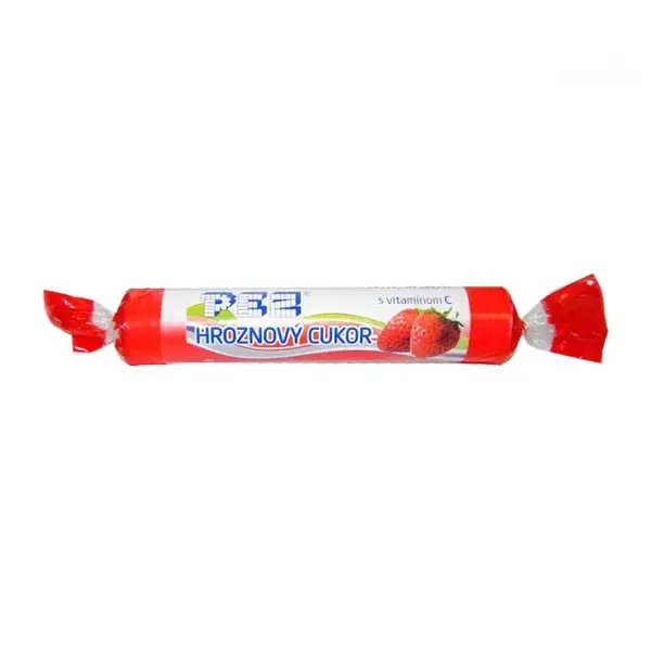 PEZ Hroznový cukr s vit.C jahoda 39 g