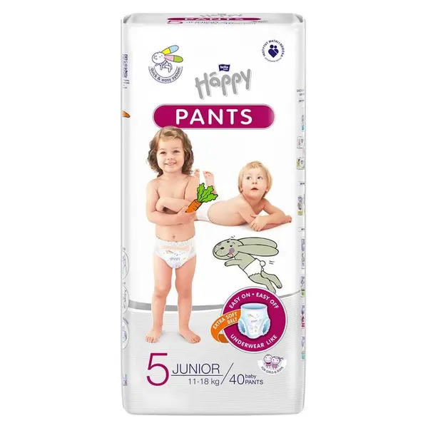 BELLA HAPPY Baby pants junior plenkové kalhotky 11 - 18 kg 40 kusů