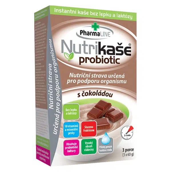 PHARMALINE Nutrikaše probiotic s čokoládou 3 x 60 g