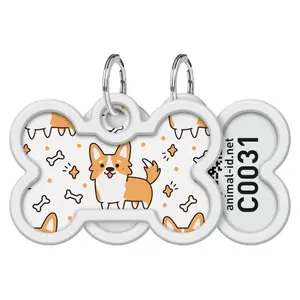 WAUDOG Identifikační známka QR kost Corgi 1 kus