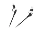 Kabel CABLETECH KPO3943 USB A/C - USB-C/Lightning 1m Black