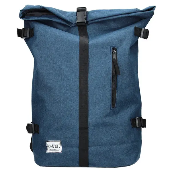Velký trendy batoh New Rebels Marco, nylon, na notebook 15" − modrá