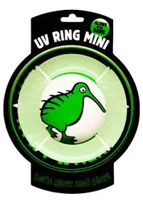 Hračka pes Glow Ring mini plovoucí létající TPR Kiwi