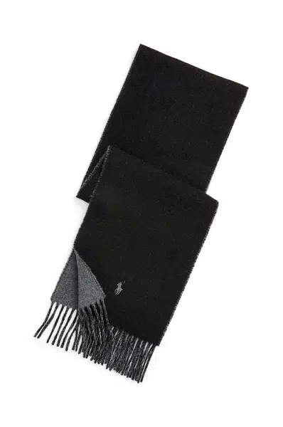 Šála s přídavkem vlny Polo Ralph Lauren černá barva, 449959334