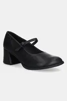 Kožené lodičky Camper Kora černá barva, na podpatku, K201799-001