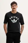 Bavlněné tričko adidas Originals GRFX pánské, černá barva, s potiskem, JX3090