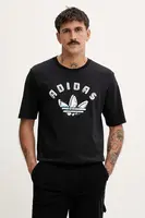 Bavlněné tričko adidas Originals GRFX pánské, černá barva, s potiskem, JX3090