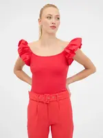 Orsay Červené dámské tričko s krátkým rukávem - Dámské