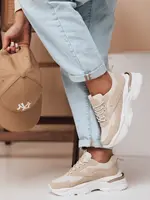 Dámske béžové sneakersy na platforme SPORTLITE