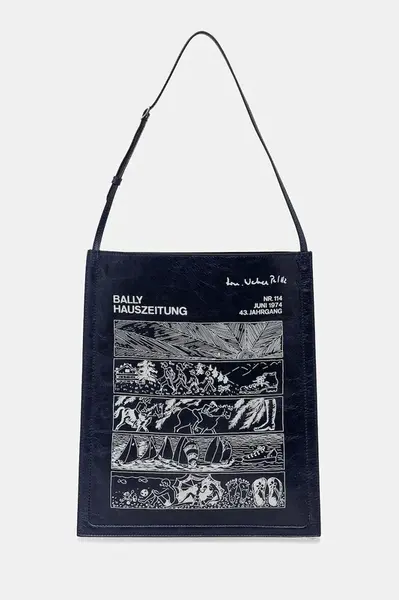 Kožená taška Bally 34 x 40 x 10 cm