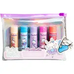 Martinelia Magic Ballet Lip Balm Set sada lesků na rty s pouzdrem pro děti 5x3.6 g