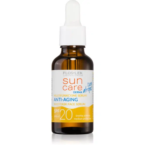 FlosLek Laboratorium Sun Care Derma Sun Drops ochranné sérum s protivráskovým účinkem SPF 20 30 ml