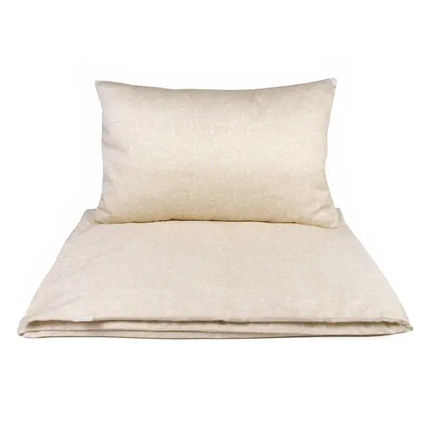 Obliečky do postieľky - béžové kvietky