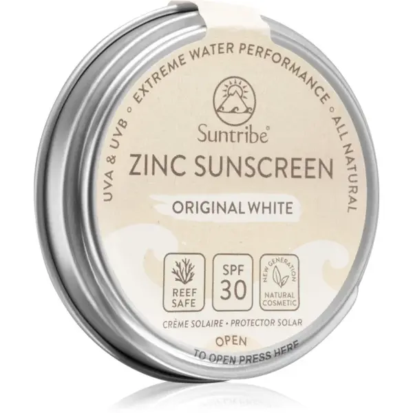 Suntribe Zinc Sunscreen minerálny ochranný krém na tvár a telo SPF 50 Original White 45 g