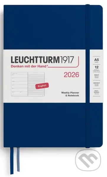 Weekly Planner & Notebook 2026 Medium (A5) Navy