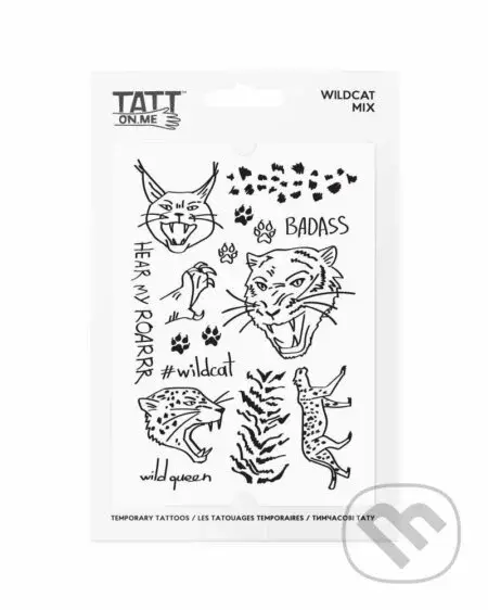 TATTonMe Vodeodolné dočasné tetovačky Divoké mačky mix