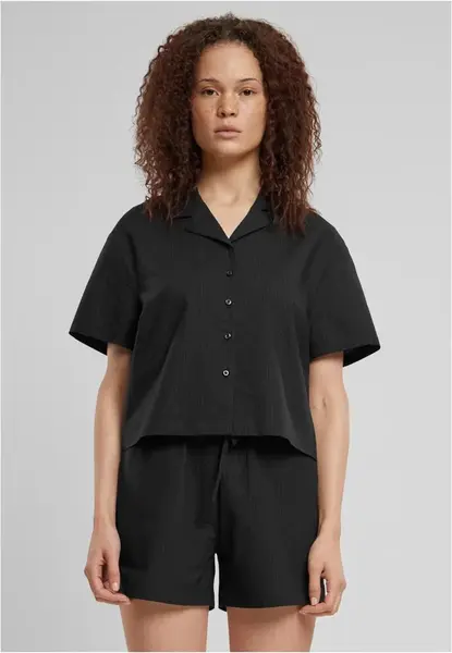 Women's Seersucker shirt - black