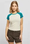Women's Organic Stretch Short Retro Baseball T-Shirt Softseagrass/Watergreen