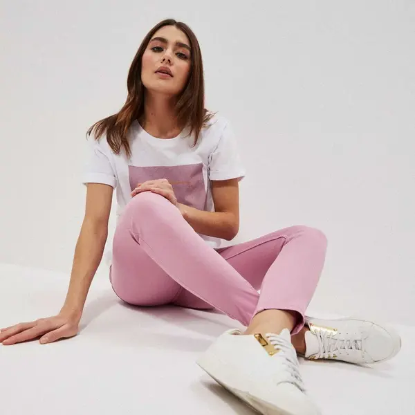 Jednoduché nohavice - ružové