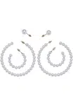 Pearl hoop earrings 3-pack
