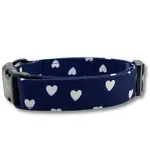 PafDog® Obojek pro psy LÁSKA - tmavě modrý se srdíčky PAF-522