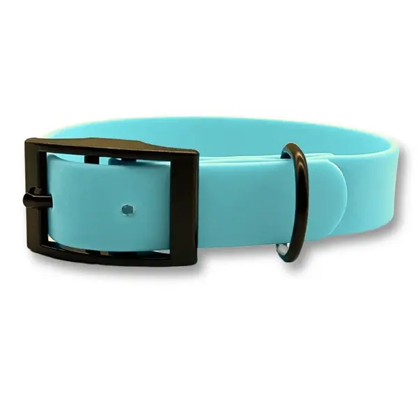 PafDog® Voděodolný gumový obojek pro psy PASTELOVĚ MODRÝ - šířka 2cm PAF-562