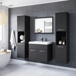 P & B KOUPELNA barvy grafitu, černá