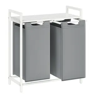 MID.YOU KOŠ NA PRÁDLO, šedá, bílá