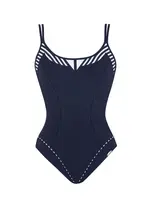 SUNFLAIR Jednodielne plavky  námornícka modrá / biela