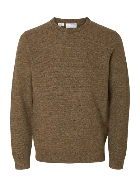 SELECTED Sveter 'SLHROSS'  tmavohnedá