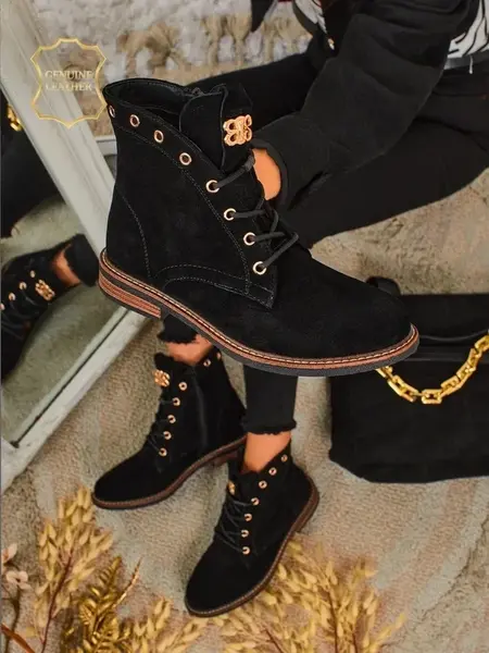 Resti Aurelia Romano Women's Suede Ankle Boots - Brown, with Fur