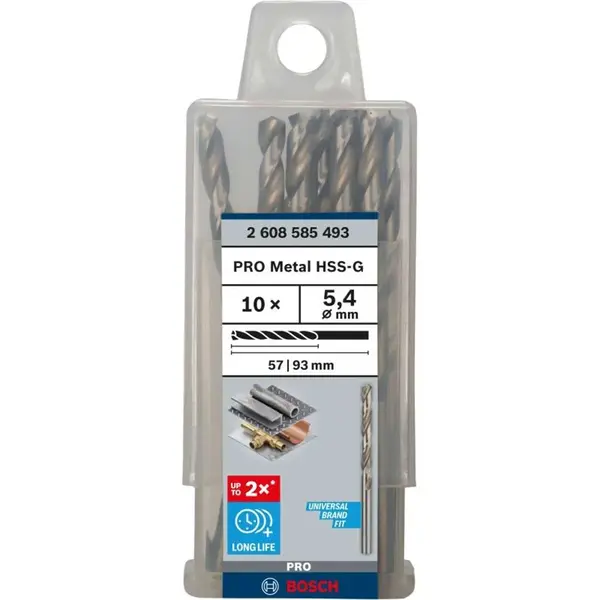 Bosch Příslušenství - Sada vrtáků do kovu, 5,4x93 mm, 10 ks 2608585493
