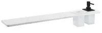 Sapho Abeline - Polička s dávkovačem a sklenkami, délka 80 cm, matná bílá/černá AE802-0101-03