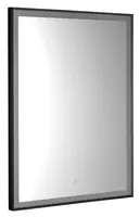 Aqualine - Zrcadlo s LED osvětlením, 80x60 cm, dotykový senzor, matná černá CN060