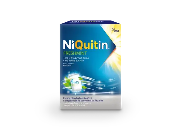 NiQuitin Freshmint 4 mg 100 léčivých žvýkacích gum