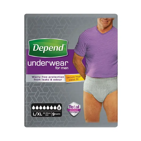 Depend Super inkont.kalh.vyšší pas muži L/XL 9ks