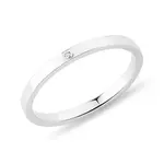 Svadobná obrúčka z bieleho zlata s diamantom KLENOTA