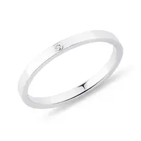 Svadobná obrúčka z bieleho zlata s diamantom KLENOTA