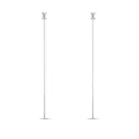 Dlouhé náušnice z bílého zlata s lab grown diamanty KLENOTA