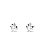 Klasické briliantové náušnice pecky z bílého zlata KLENOTA