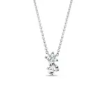 Jemný náhrdelník cluster s diamanty v bílém 14k zlatě KLENOTA