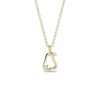 Náhrdelník hruška ve žlutém zlatě KLENOTA