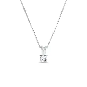 Drobný diamantový přívěsek z bílého zlata KLENOTA