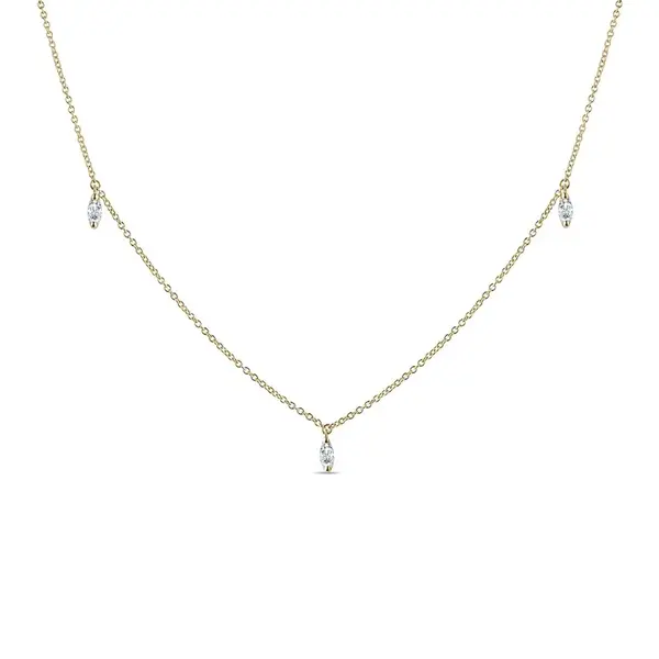 Náhrdelník ze žlutého zlata s diamanty marquise KLENOTA