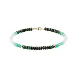 Náramok z farebných smaragdov v zlate KLENOTA