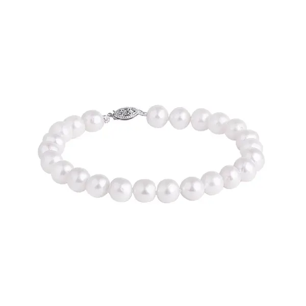 Perlový náramok so zapínaním z bieleho zlata KLENOTA